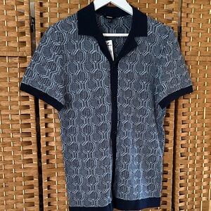Men's Navy Patterned Shirt express.